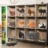 FRUSE Safari Animals Figures Toys w/ 57x38.5Jumbo Play Mat,12PCS Realistic Jungle Wild Zoo Animals Figurines Playset with Panda,Lion,Elephant,Educational Learning Toys for Toddlers Kids view 3