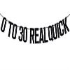 0 To 30 Real Quick Banner, Cheers to 30 Years/Dirty 30 Bunting Sign, 30th Birthday Party Decorations Supplies, Black Glitter view 1