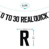 0 To 30 Real Quick Banner, Cheers to 30 Years/Dirty 30 Bunting Sign, 30th Birthday Party Decorations Supplies, Black Glitter view 2