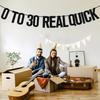 0 To 30 Real Quick Banner, Cheers to 30 Years/Dirty 30 Bunting Sign, 30th Birthday Party Decorations Supplies, Black Glitter view 3