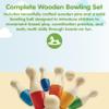 PlanToys Bowling Set Wooden Montessori Gross Motor and Coordination Toy | Movement, Concentration and Early Math Learning Activity | Eco Friendly Indoor and Outdoor Bowling Game view 2