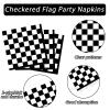 100 Pack Black and White Checkered Flag Party Napkins Disposable Race Car Birthday Party Supplies Racing Car Theme Party Paper Lunch Napkins for Baby Shower Kids Men Party Decorations Favors view 3