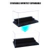 WMM Minifigure Display Case for Action Figures Blocks, Dustproof Acrylic Display Box Storage with 3 Movable Steps for Collection Models Minifigures, Bricks Blocks Toys view 4
