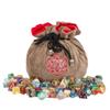 KSNDie Large Dice Bags D&D with Pockets Khaki Storage Bag D20 Logo for DND RPG Game (with 1lb Random DND Dice) view 1