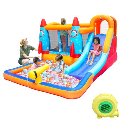 SunSports Inflatable Water Slide - Bounce House for Kids,Bouncy Castle for Kids Outdoor,Water Bounce House with Slide,Inflatable Water Park,Rocket Bounce House with Blower