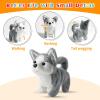 KSABVAIA Plush Husky Toy Puppy Electronic Interactive Dog - Walking, Barking, Tail Wagging, Stretching Companion Animal for Kids Toddlers view 2