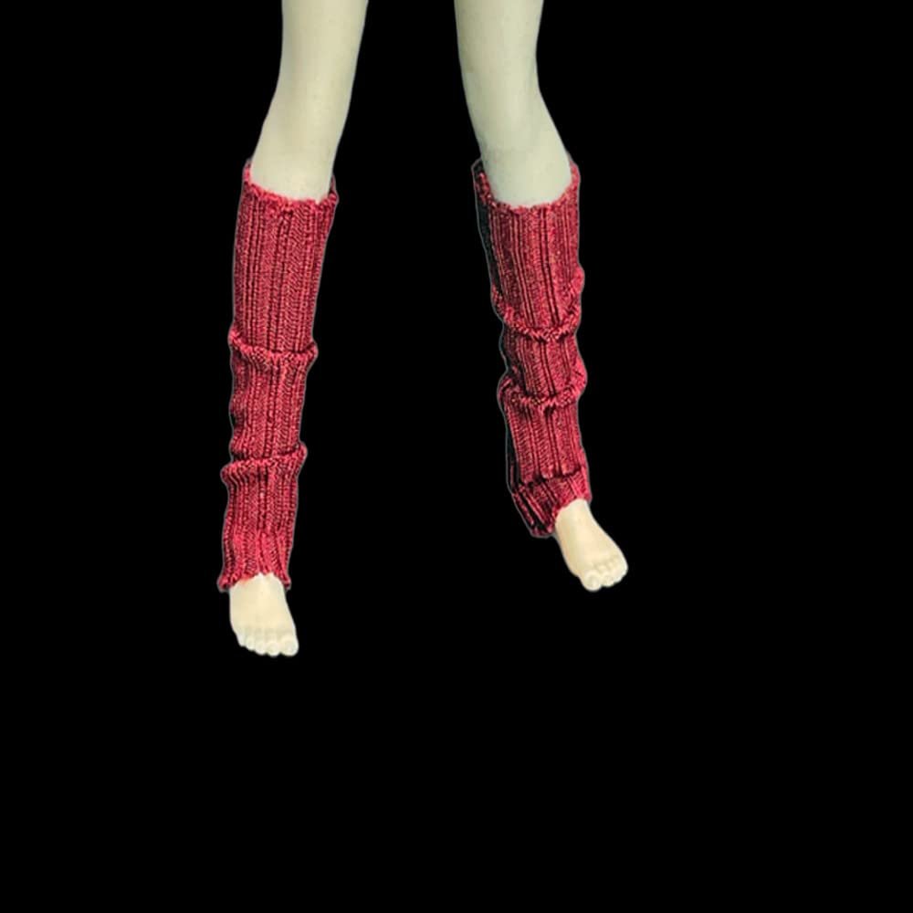 1/12 Scale Female Clothes,Female Socks Sports Stocking Clothing for 6inch PH TBL Action Figure Body (Red)