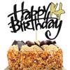 1-Pack 14th Black Gold Birthday Cake Topper sparkle in the light. Birthday Party Supplies for Children or Adults  (14) view 2