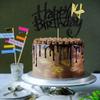1-Pack 14th Black Gold Birthday Cake Topper sparkle in the light. Birthday Party Supplies for Children or Adults  (14) view 4