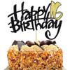 1-Pack 16th Black Gold Birthday Cake Topper sparkle in the light. Birthday Party Supplies for Children or Adults  (16) view 2