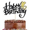 1-Pack 16th Black Gold Birthday Cake Topper sparkle in the light. Birthday Party Supplies for Children or Adults  (16) view 3