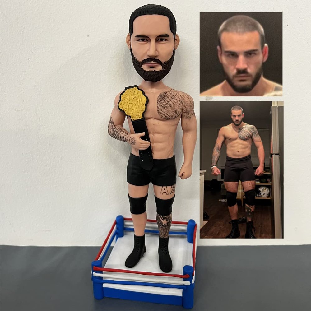 Justyling Custom Bobbleheads: Boxer Champion | Fully Customizable with Polymer Clay | Personalized Bobbleheads Best Gifts for, Birthday, Christmas etc.