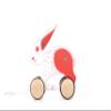 Hape: Pull Along - Bunny - White & Red - Wooden Animal Toy, Rubber Rimmed Wheels, Encourages Walking, Push & String Pull, Kid Baby Toddler, Age 12 mo+ view 1