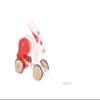 Hape: Pull Along - Bunny - White & Red - Wooden Animal Toy, Rubber Rimmed Wheels, Encourages Walking, Push & String Pull, Kid Baby Toddler, Age 12 mo+ view 4