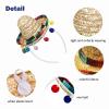 SEIHDHIK 2 PCS Mini Sombrero Headbands, Small Fabric Mexican Sombrero Hats,Straw Mexican Sombrero Hats with Ball Fringe for Mexican Themed Party Decorations Birthday Party Supplies view 3