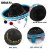 SEIHDHIK 2 PCS Mini Sombrero Headbands, Small Fabric Mexican Sombrero Hats,Straw Mexican Sombrero Hats with Ball Fringe for Mexican Themed Party Decorations Birthday Party Supplies view 4