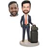 Custom Bobbleheads: Man Traveling | Fully Customizable with Polymer Clay | Personalized Bobbleheads Best Gifts for, Birthday, Christmas etc. view 1