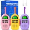 Walkie Talkies for Kids Rechargeable Walkie Talkies, Long Range 22 Channels 2 Way Radio Kids Birthday Toy Gift for 3-12 Year Old Boys Girls Outdoor Adventures Camping Hiking (Pink + Yellow + Purple) view 1