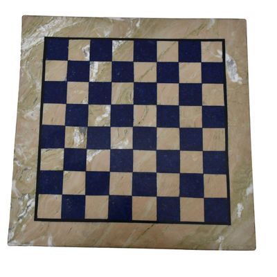 AargKraft 15x15 Marble and Lapis Lazuli Stone Chess Board - Handcrafted Luxury Game Board for Chess Enthusiasts and Collector