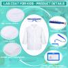 6 Sets 18 Pcs White Kids Lab Coats Bulk Children Girl Doctor Scientist Costume Lab Coat with Goggles Card Holder (Small) view 3