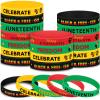Batiyeer Juneteenth Party Favors 60 Pcs Juneteenth Day Silicone Wristbands Rubber Bracelets Freedom Day Patriotic Supplies for Women Men African Afro Independence Supplies Goodie Bag Fillers, 5 Styles view 1