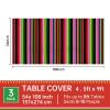 3 Pcs Mexican Fiesta Tablecover Birthday Party Decorations Plastic Tablecloth Mexico Disposable Table Cover Cinco De Mayo Themed Party Supplies Rectangle view 2