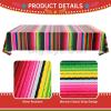3 Pcs Mexican Fiesta Tablecover Birthday Party Decorations Plastic Tablecloth Mexico Disposable Table Cover Cinco De Mayo Themed Party Supplies Rectangle view 4