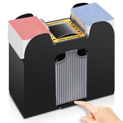 Unniweei Automatic Card Shuffler 1/2/4/6 Decks, Battery-Operated Electric Shuffler, Casino Card Game for Poker, Home Card Game, UNO, Phase10, Texas Hold'em, Blackjack, Home Party Club Game