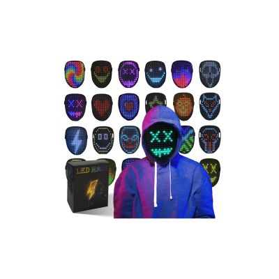COKOTEE Led Mask, Light up Mask with Gesture Sensing, Face Transforming Masks for Halloween Festival Cosplay Costume Masquerade Parties, gifts
