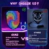 COKOTEE Led Mask, Light up Mask with Gesture Sensing, Face Transforming Masks for Halloween Festival Cosplay Costume Masquerade Parties, gifts view 3