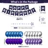 233 Pcs Space Galaxy Party Decoration Star Party Supplies Ramadan Party Supplies Purple Galaxy party Tableware Set Plates Napkins Tablecloth Birthday Banner Favors Ramadan Decoration for 20 Guests view 3