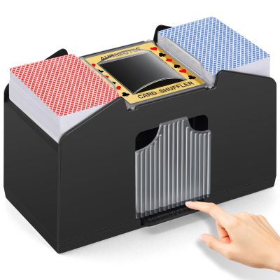 Unniweei Automatic Card Shuffler 1-4 Decks, Battery-Operated Electric Shuffler, Casino Card Game for Poker, Home Card Game, UNO, Phase10, Texas Hold'em, Blackjack, Home Party Club Game