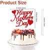 15pcs Happy Mother's Day Cake Topper Red Glitter Cake Topper Mothers Day Cupcake Topper Heart Shaped Cake Picks Cake Accessories for Mom's Birthday Mother's Day Gifts Cake Decoration Party (Red) view 3