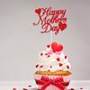15pcs Happy Mother's Day Cake Topper Red Glitter Cake Topper Mothers Day Cupcake Topper Heart Shaped Cake Picks Cake Accessories for Mom's Birthday Mother's Day Gifts Cake Decoration Party (Red) view 4