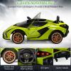 INFANS 12V Licensed Lamborghini Sian Kids Ride On Car with Parent Remote Control, Spring Suspension, MP3 Player, Electric Toy Roadster Carbon Fiber Textured for Toddler (Green) view 4