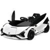 INFANS 12V Licensed Lamborghini Sian Kids Ride On Car with Parent Remote Control, Spring Suspension, MP3 Player, Electric Toy Roadster Carbon Fiber Textured for Toddler (White) view 1