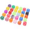 30pcs 6-Sided Game Dice Set Translucent Colors Resin Dices for Bar KTV Club Entertainment Table Board Games Math Teaching Educational Toys view 1