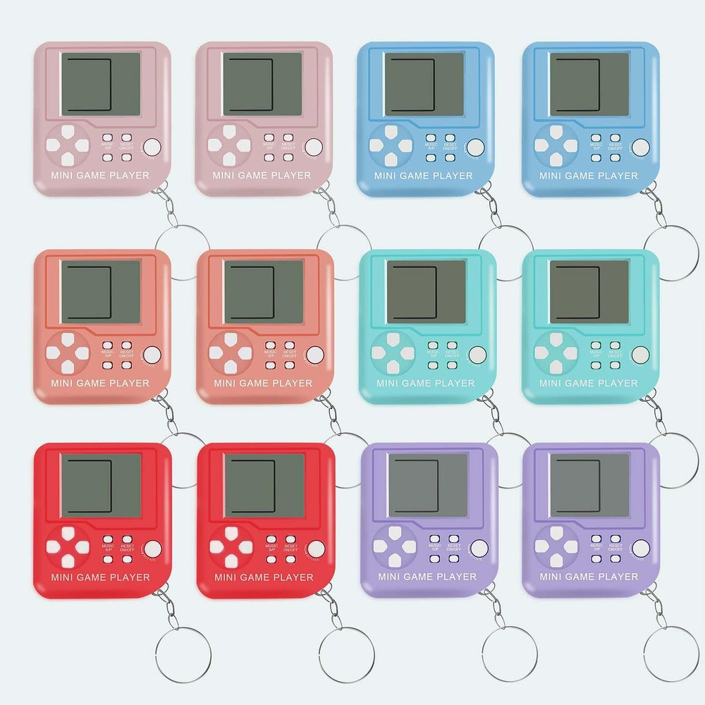 DJMUMU 12Pcs Video Game Birthday Party Favors Keychains for Kids Keychains for Backpacks, School Parties & Video Game Themed Events