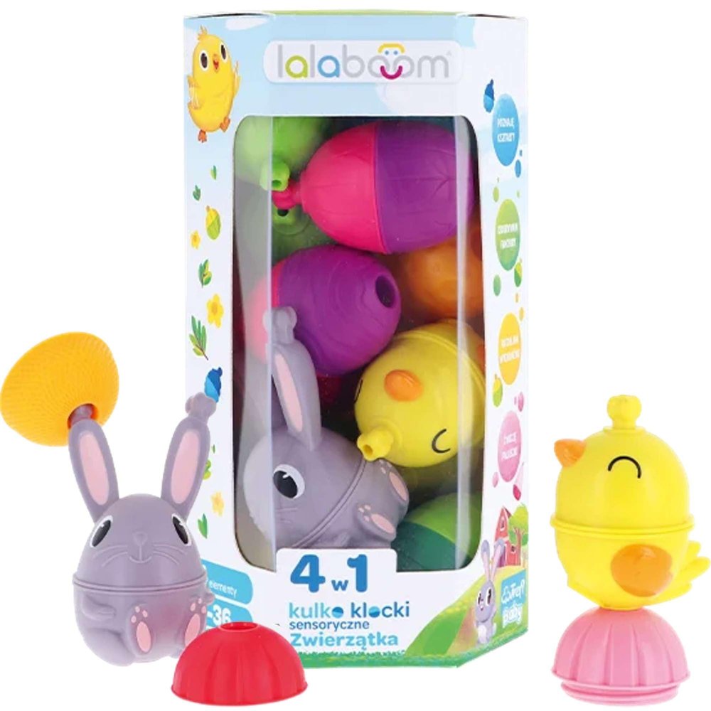 Club, Lalaboom - Ball-Pads Sensory, Animals - Set of 24 Elements, Toy 4in1, Blocks for Toddlers, Motor Development, Safe Educational Toy for Children from 10 Months