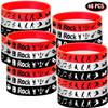 ATSMOICY 48PCS Rock and Roll Rubber Bracelets Silicones Wristbands -80s 90s Themed Musician Guitar Rap Party Supplies Decorations Birthday Party Favors view 2