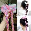 Yosbabe 10Pcs Long Braided Wigs Princess Hairpiece Rapunzel Wig Elsa Braid Girls Cosplay Headband Hair Dess up Accessories for Girls Toddler (C) view 2