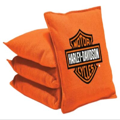 Harley-Davidson Yard Game Bean Bag Set - Four Pack w/Storage Tote - Orange Bags