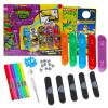 Nickelodeon Teenage Mutant Ninja Turtles Skateboard Toy Set - Bundle with TMNT Skateboard Studio with Fingerboards, Stickers, and More | TMNT Party Supplies view 1