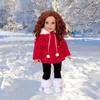 Winter Extravaganza - 3 Piece 18 inch Doll Outfit - Red Quilted Parka, Black Leggings and White Boots - (Doll Not Included) view 3