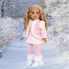 Snowflake - 4 Piece 18 inch Doll Outfit - Leggings, Tunic, Vest and Boots - (Doll Not Included) view 2