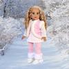 Snowflake - 4 Piece 18 inch Doll Outfit - Leggings, Tunic, Vest and Boots - (Doll Not Included) view 4