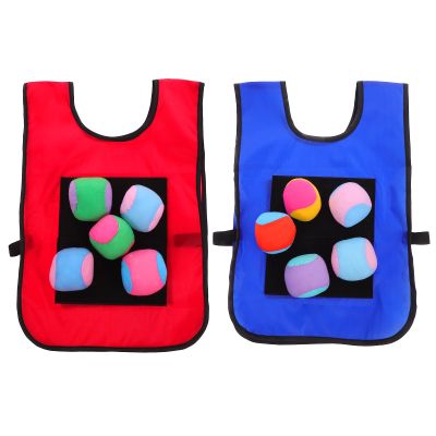 SAFIGLE Kids Sticky Ball Vest Set with 10 Soft Fleece Balls - 2 Sticky Jerseys for Outdoor Games Dodgeball Family Fun and Active Play Ages 6-13