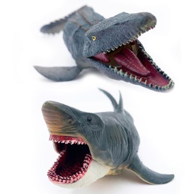 Higherbros Mosasaurus Shark Toys with Openable Jaws The Megalodon 11" Ocean World Realistic Marine Animal Creature Action Figure