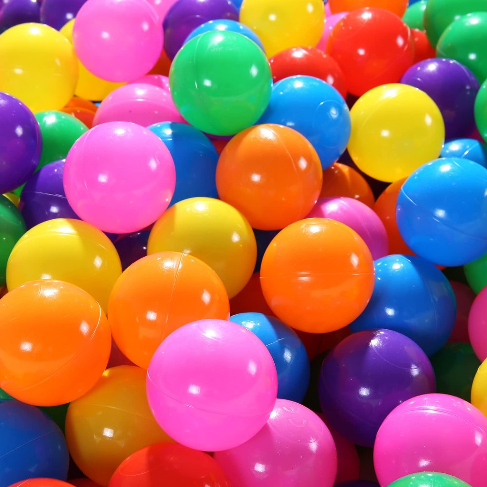 GUESVOT Ball Pit Balls Plastic Balls for Ball Pit BPA Free Plastic Balls Crush and Smash Proof Ball 100pcs 2.2" Set for Toddlers for Play Tent Tunnel (7Colors)