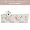 LifeTree Muslin Baby Burp Cloths - Soft 2 Pack Viscose Bamboo Cotton Large 22'' by 10'' Absorbent Milk Spit Up Rags - Burping Cloths for Newborn, Girls Boy (Floral & Checkerboard) view 3